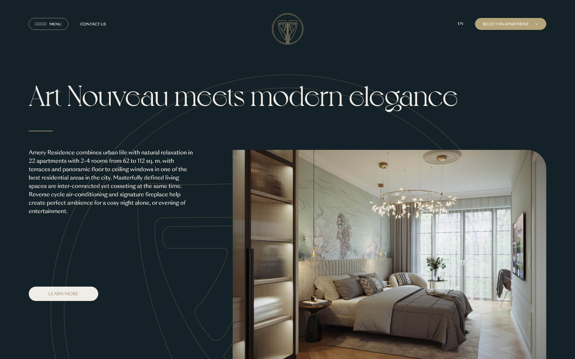 Amery Residence about page designed to present the projects features and benefits